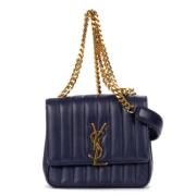 Pre-owned Leather shoulder-bags Yves Saint Laurent Vintage , Blue , Da...