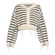 Vintage Effect Cardigan MM6 Maison Margiela , Gray , Dames