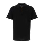 Zwarte Piquet Polo Shirt Versace , Black , Heren