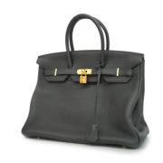 Pre-owned Leather handbags Hermès Vintage , Gray , Dames