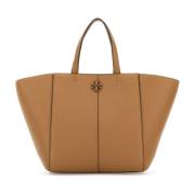 Stijlvolle Camel Leren Carryall Handtas Tory Burch , Brown , Dames