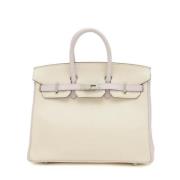 Pre-owned Leather handbags Hermès Vintage , White , Dames