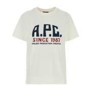 Klassiek Wit Katoenen T-Shirt A.p.c. , White , Dames