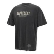 Zwarte Katoenen T-shirt 'Godspeed' Heren Represent , Black , Heren