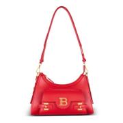 Kalfsleren B-Buzz Hobo tas Balmain , Red , Dames