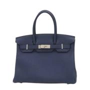 Pre-owned Leather handbags Hermès Vintage , Blue , Dames