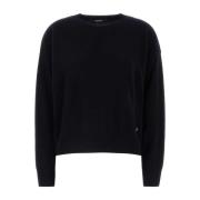 Midnight Blue Wool Blend Sweater Versace , Blue , Dames