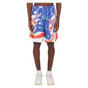 Flame Flag Mesh Shorts in Blauw SKY High Farm , Multicolor , Heren