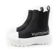 Pre-owned Leather sneakers Louis Vuitton Vintage , Black , Dames