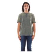 Gewassen Henley Tee in 01 Diesel , Green , Heren