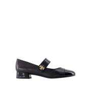 Zwarte Leren Mary Jane Ballerina's Tory Burch , Black , Dames