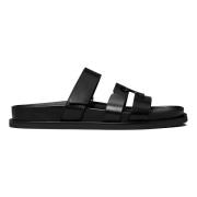 Perfect Zwart Sport Slide Sandaal Tory Burch , Black , Dames