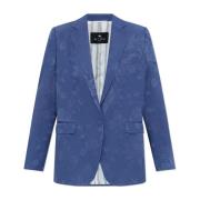 Satin blazer met bloemenpatroon Etro , Blue , Dames