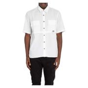 Ripstop Korte Mouw Shirt C.p. Company , White , Heren