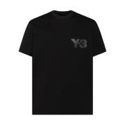 Zwart Katoenen Logo T-shirt Y-3 , Black , Heren