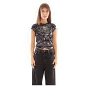 Oval D Laminated Tee Diesel , Black , Dames