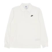 Lange Mouw Polo Club Shirt Nike , White , Heren