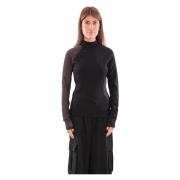 Zwarte Mesh Gebreide Longsleeve Top Y-3 , Black , Dames