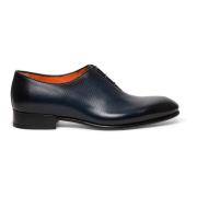 Heren geëmbosseerde leren Oxford schoen Santoni , Blue , Heren