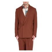 1-knoops wollen blazer in 9915 Costumein , Brown , Heren