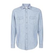 Denim Shirt Texas ML Eleventy , Blue , Heren