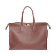 Luxe Cervo Leren Aktetas Eleventy , Brown , Dames