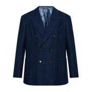 Katoenen blazer met gesloten revers Etro , Blue , Heren