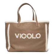 Eco-Leren Teddy Tas in Beige ViCOLO , Beige , Dames