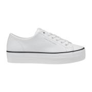 Witte Leren Schoenen voor Vrouwen Calvin Klein Jeans , White , Dames