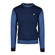 Gebreide Trui Viscose Wol Nylon Mix U.s. Polo Assn. , Blue , Heren