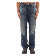 Vintage Wash Straight Jeans Haikure , Blue , Heren