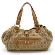 Pre-owned Canvas handbags Bvlgari Vintage , Beige , Dames