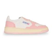 Lage leren canvas schoenen in wit Autry , Pink , Dames