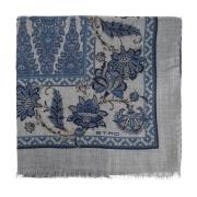 Sjaal met print Etro , Blue , Heren