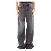 Ripped Relaxed Jeans 1996 Style Diesel , Gray , Dames