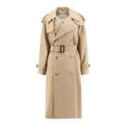 Klassieke Katoenen Trenchcoat Burberry , Beige , Dames