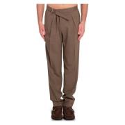 Wollen Riem Broek in Marzotto Stijl Briglia , Brown , Heren