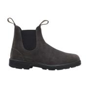 Grijze Platte Leren Laarzen Blundstone , Gray , Heren