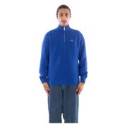 Ribgebreide Half Zip Sweater Lacoste , Blue , Heren