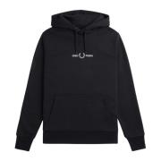 Dubbele Grafische Hoodie Zwart Fred Perry , Black , Heren