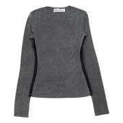 Donkergrijze Kant Longsleeve Slim Fit Our Legacy , Gray , Dames