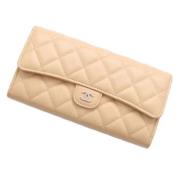 Pre-owned Leather wallets Chanel Vintage , Beige , Dames