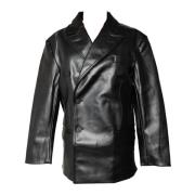 Retro Blazer in Kunstleer House of Sunny , Black , Heren