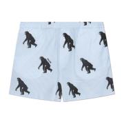 Dierenprint Shorts Moschino , Blue , Heren