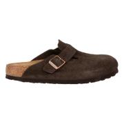 Mokka Suède Sandaal - Boston Stijl Birkenstock , Brown , Heren