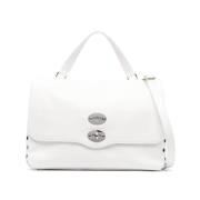 Elegant Wit Leren Schoudertas Zanellato , White , Dames