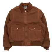 Bruine Canvas Jas met Gewatteerde Voering Carhartt Wip , Brown , Heren