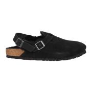 Shearling Slipper met Lamsvacht Binnenzool Birkenstock , Black , Heren