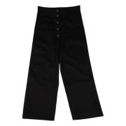 Zwarte gebogen broek Studio Nicholson , Black , Dames