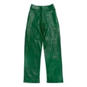 Groene Faux Leren Cargo Broek Essentiel Antwerp , Green , Dames